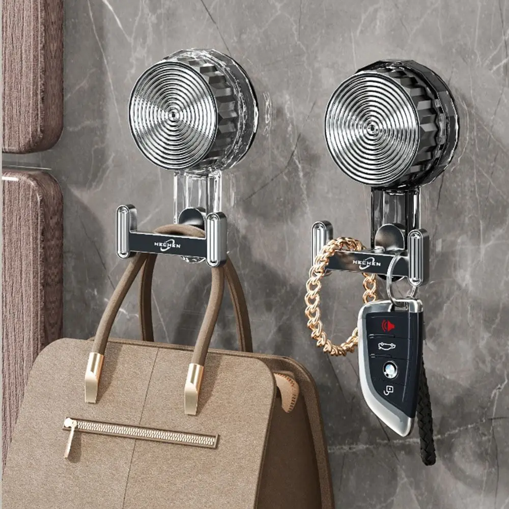 Traceless شفط كأس هوك الحرة اللكم مقاوم للماء الدورية خطاف ملابس هوك مزدوج فراغ جدار هوك مفاتيح الملابس #3