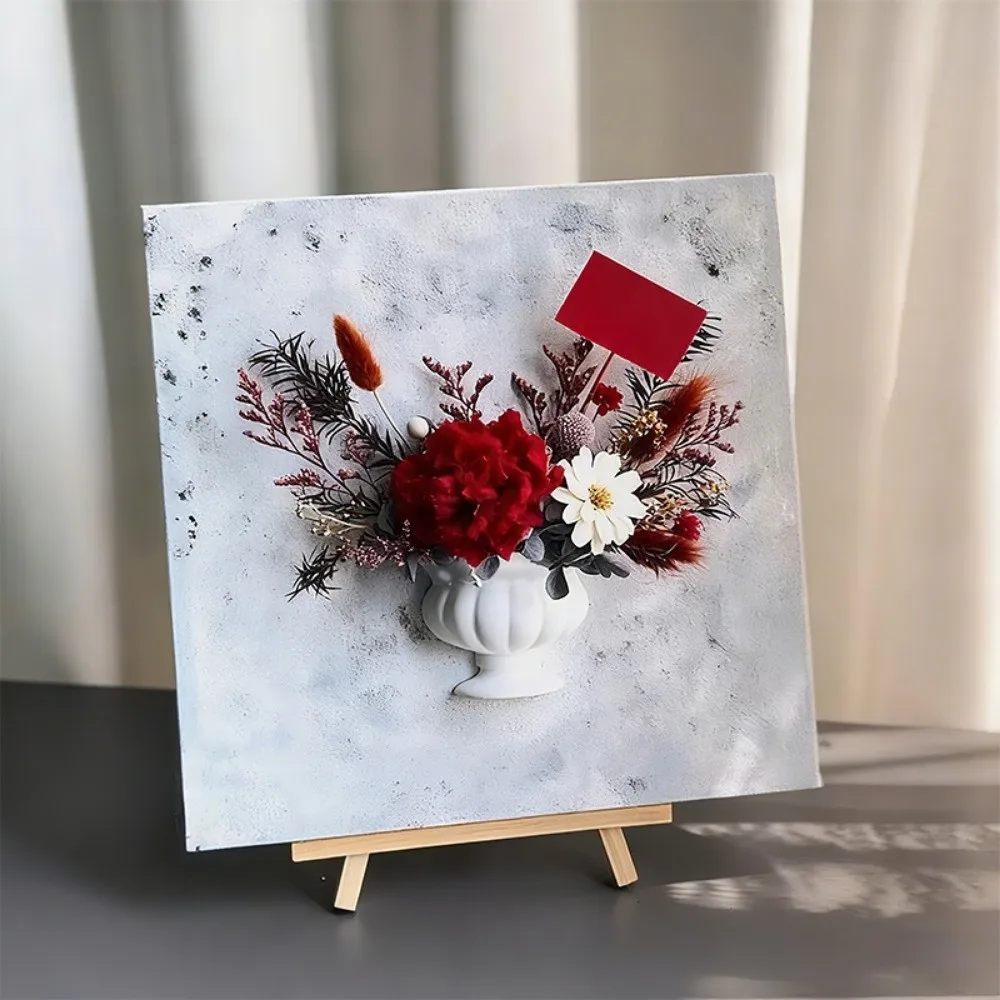 New French Oil Painting Half Wall Vase Hand-Painted White Flower Arrangement Vase DIY Wall Mounted Vase Home Decoration