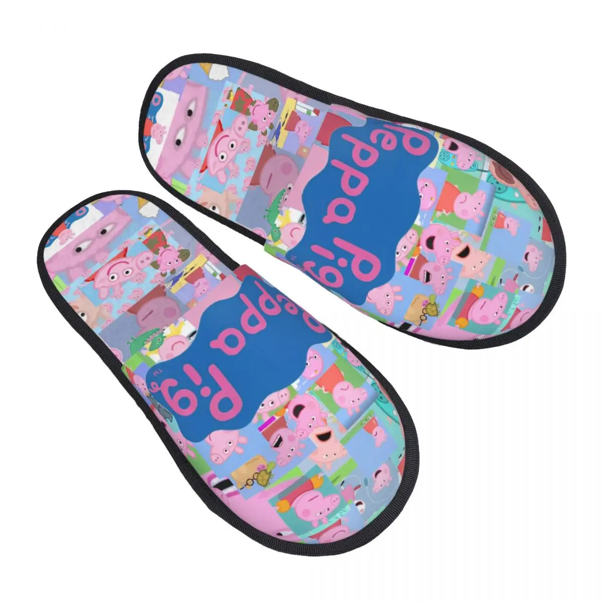 Peppa Pig Zapatillas de algodón para dormitorio, pantuflas suaves de piel para el hogar, antideslizantes