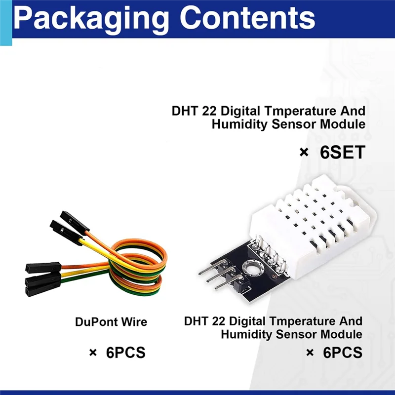 BNVN-6 Set Temperature Humidity Sensor Module Digital Temperature Humidity Sensor 3.3V-5V With Wires