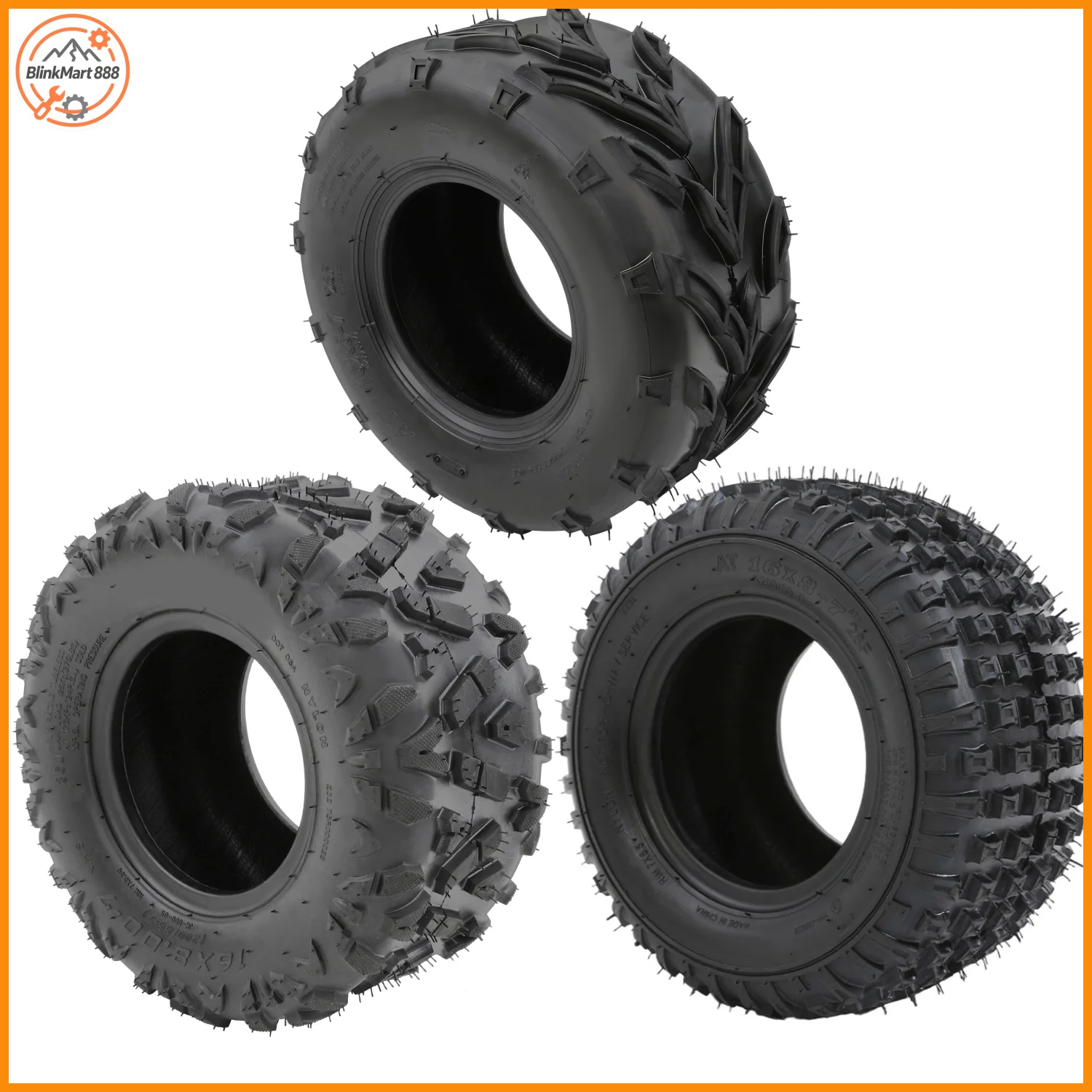 

16x8-7 ATV Outer Tires Set for Small ATV Go Kart Mini Quad Bike Snowmobile Parts| 2pcs Tires Set