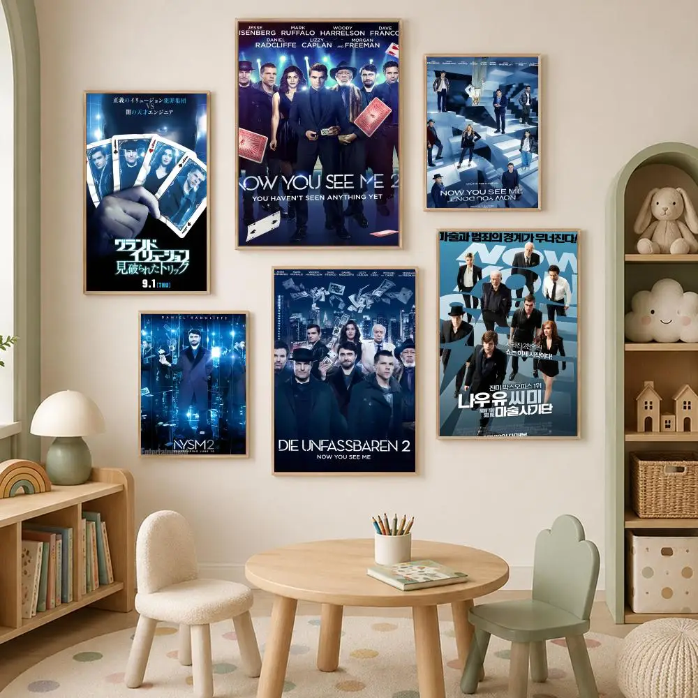 Movie N-Now You See Me Poster Self-Stick HD PVC Wall Art Poster, Waterproof Decor for Bedroom, Living Room and Home