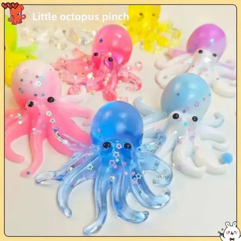 

Viral Simulation Octopus Squishy Toy Creative Office Stress Relief Squeeze Toy Portable Finger Vent Decompression Toy Gift