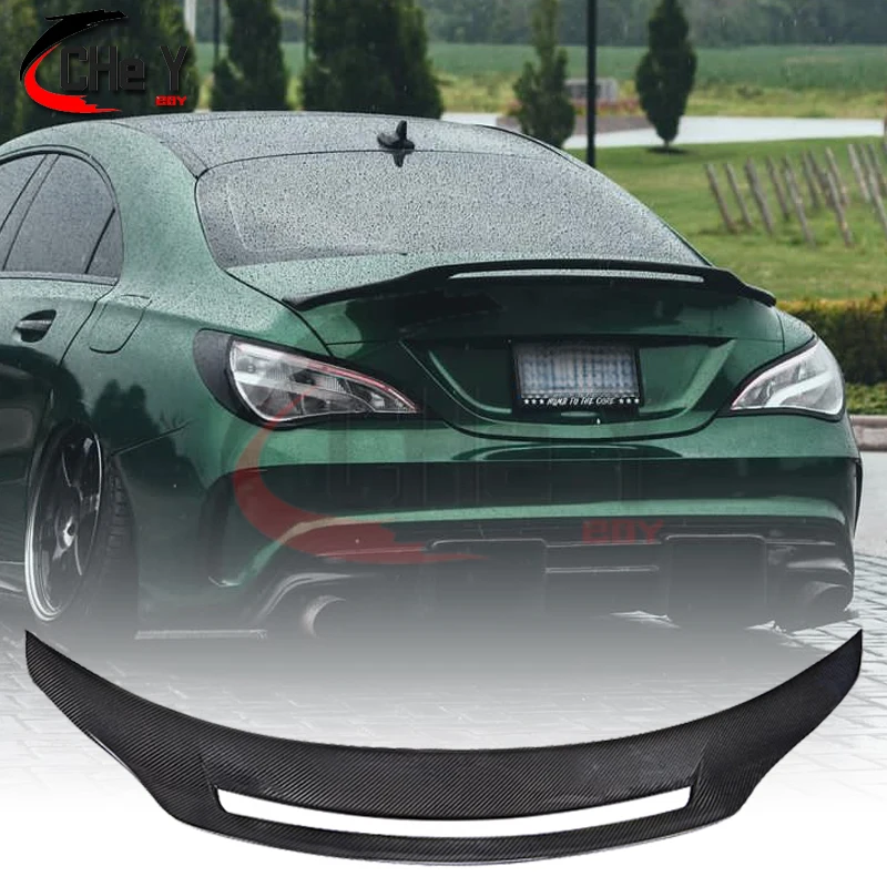 For Mercedes Cla Spoiler Cla45 W117 C117 Carbon Fiber Rear Trunk Wings Spoiler Cla 200 250 260 Renntech 2013 2014 2015 2016