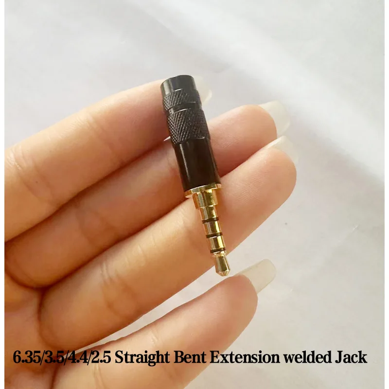 6.35/3.5/4.4/2.5 Straight Bent Extension welded Jack Headphone Audio Adapter Stereo Microphone Connector 24K Gold Nickel Series