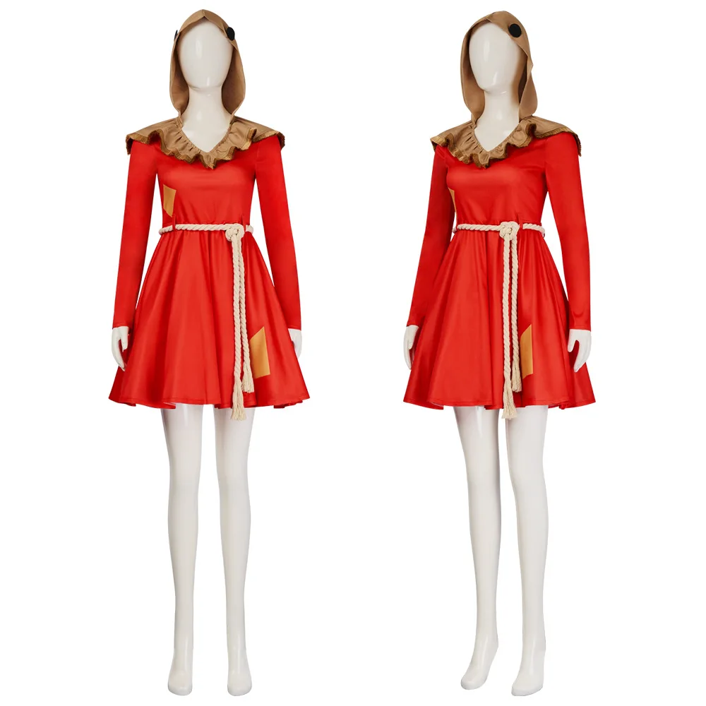 Halloween Bonbon Cosplay Costume Full Sets Red Dress Uniform Suits for Women Outfit Carnival Party Trick Treat Clothes Roleplay