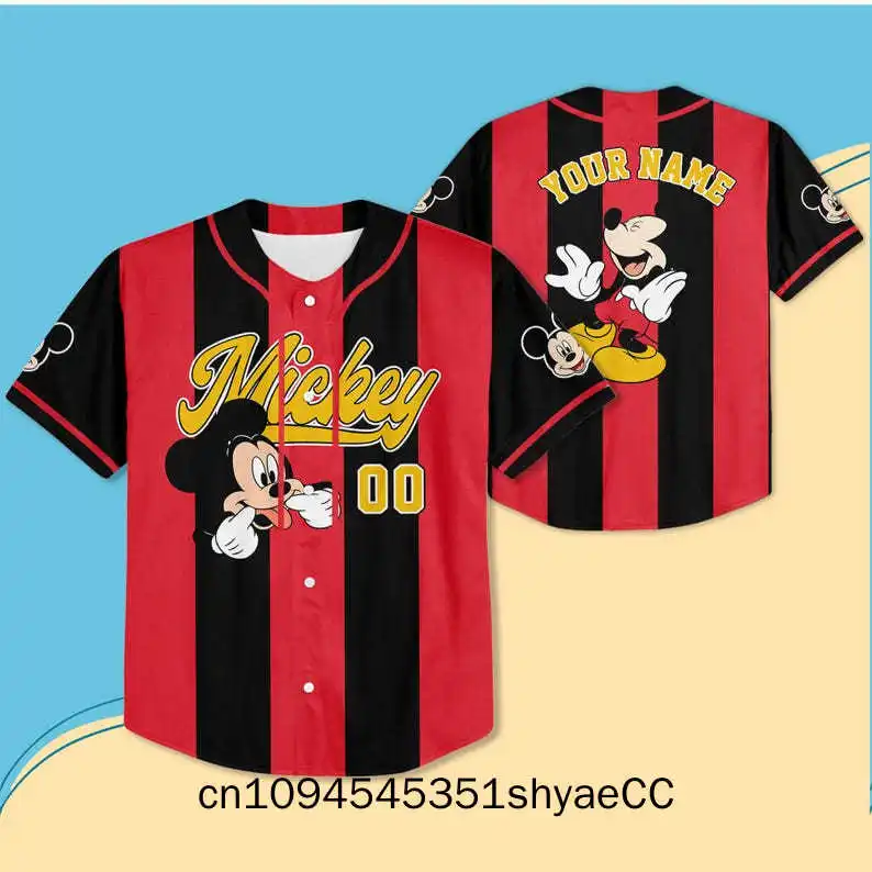 Mickey and Friends Baseball Jersey, Magic Kingdom Shirt, Funny Cartoon Duck Shirt, Gift for Birthday Girl Boy, Personalized Base