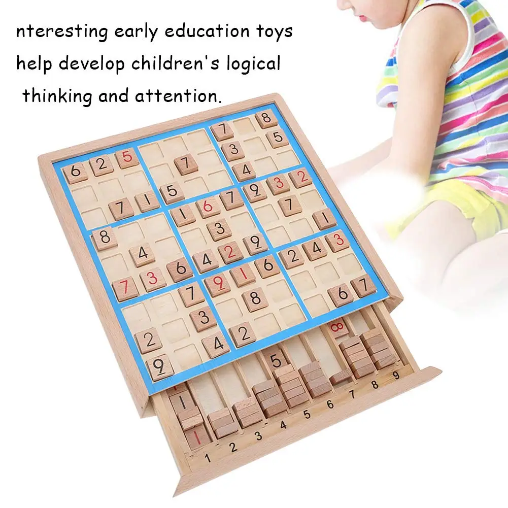 

Wooden Logic Puzzle Game, Brain Teaser with Numbers & Strategy for Critical Thinking - Family Educational Toy