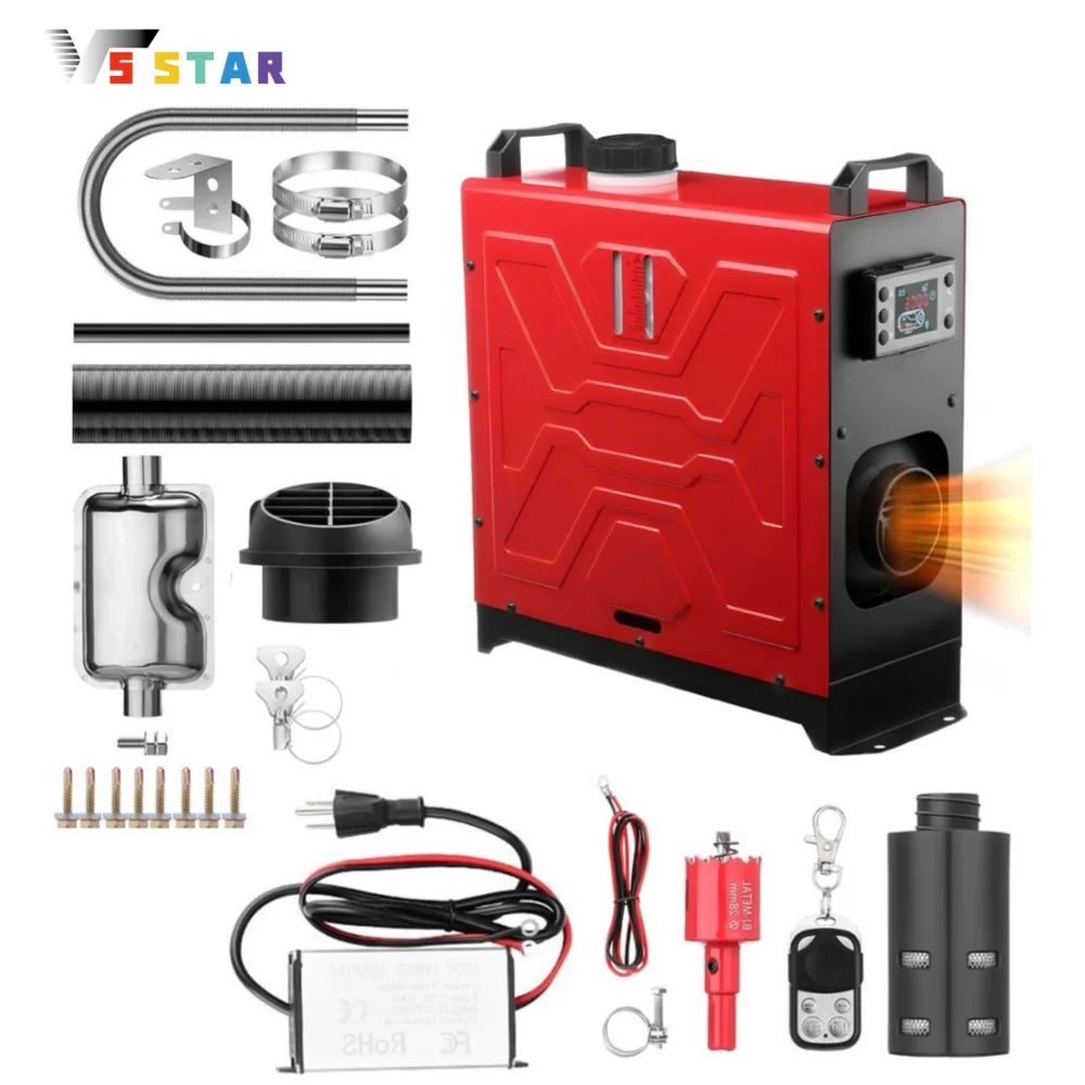 8KW 12V Diesel Air Heater APP Bluetooth & 110V AC Adapter For RVs Trucks Engineering Vehicles Boat Campers