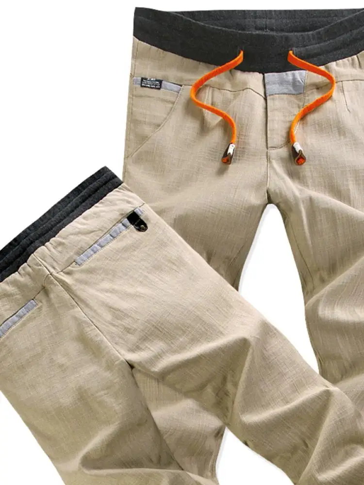 

Мужские повседневные брюки Yezoe High Elastici, цвета хаки, спортивные, прямые, зауженные, осенне-весенние, модные, молодежные, стильные