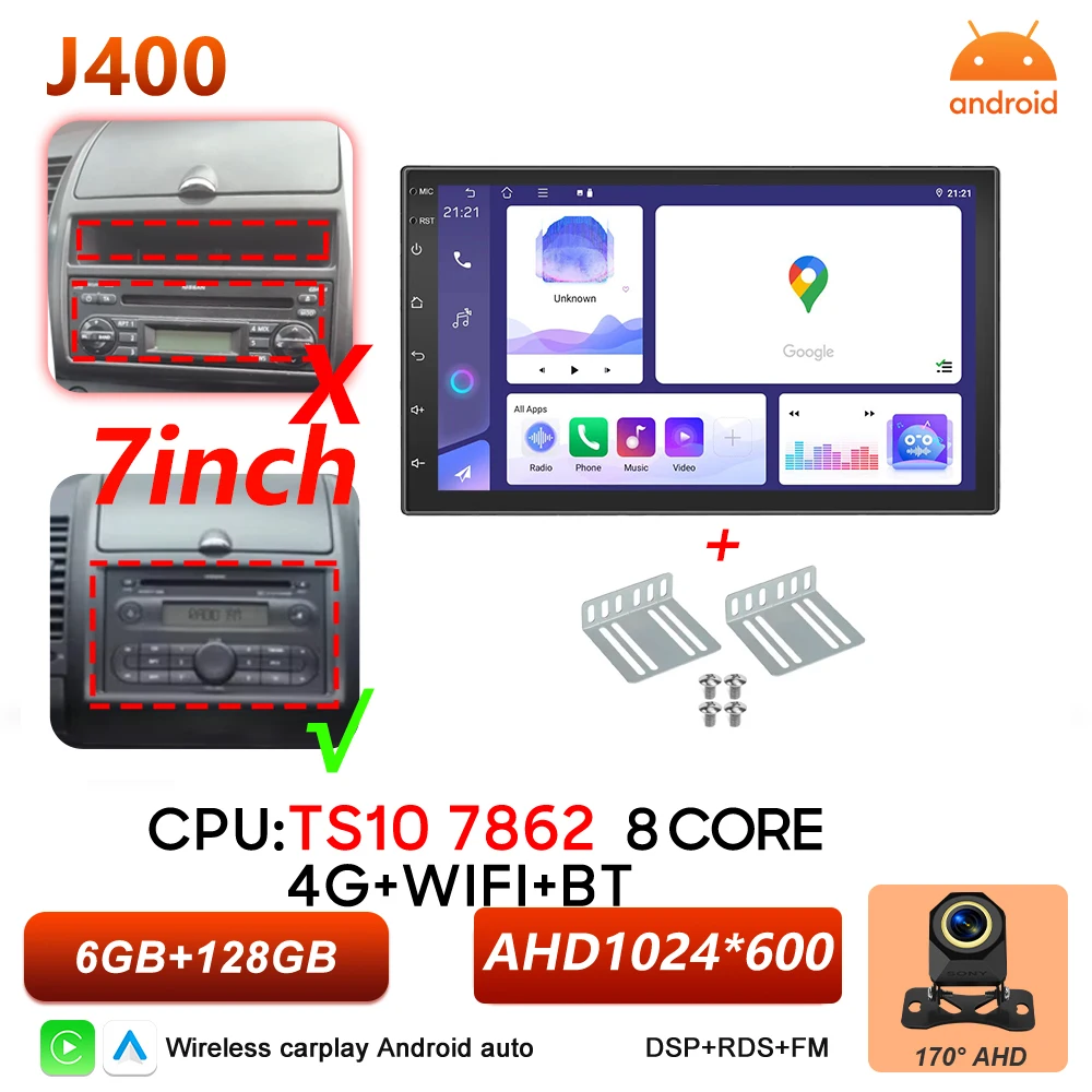 Android 16 Auto autoradio voor Nissan Note 2004 2005 2006 2007 2008 - 2012 Carplay multimediaspeler GPS navigatie DSP BT stereo