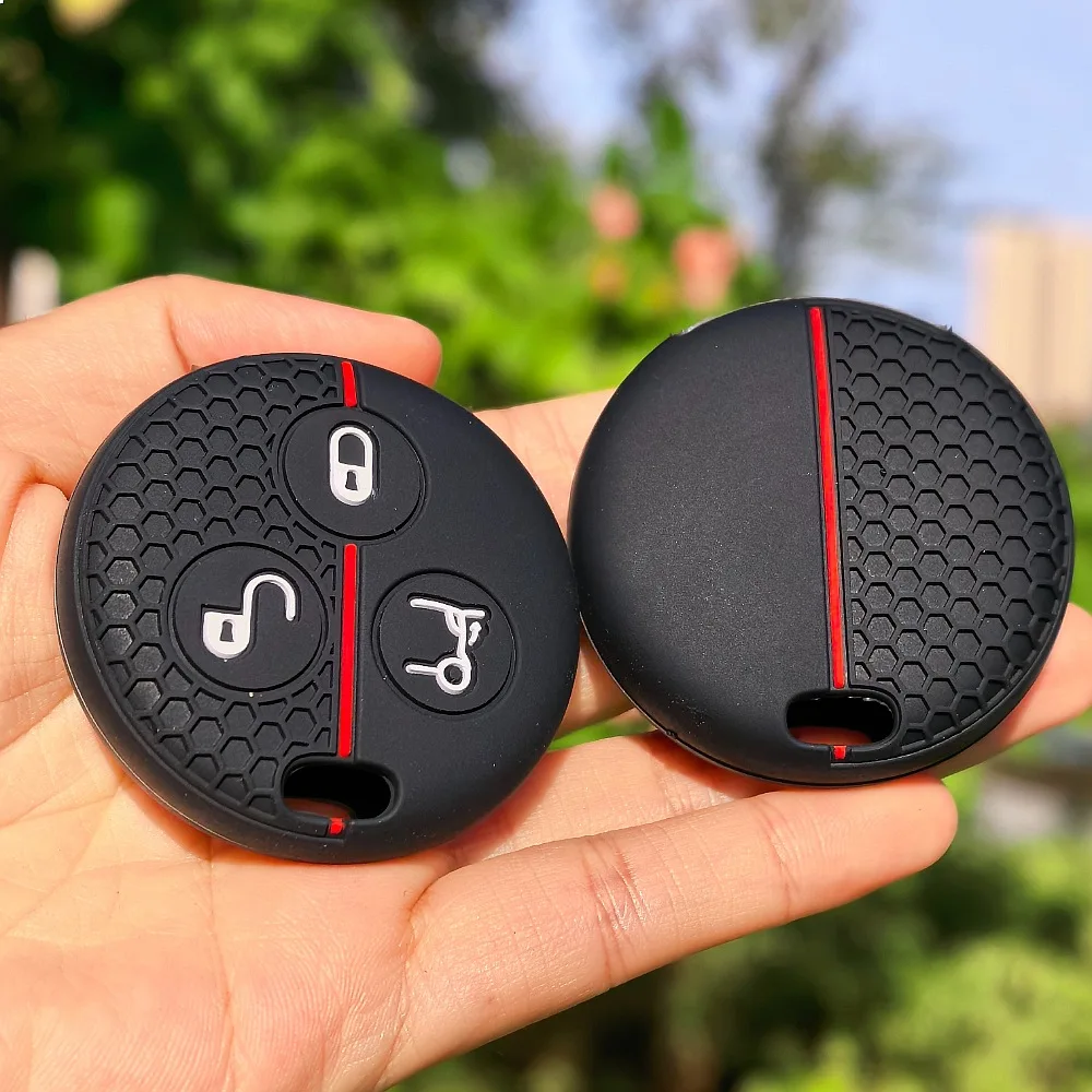 2025 New 3 Buttons Silicone Car Key Fob Cover For Mercedes Benz Smart City Roadster Fortwo Auto Key Shell
