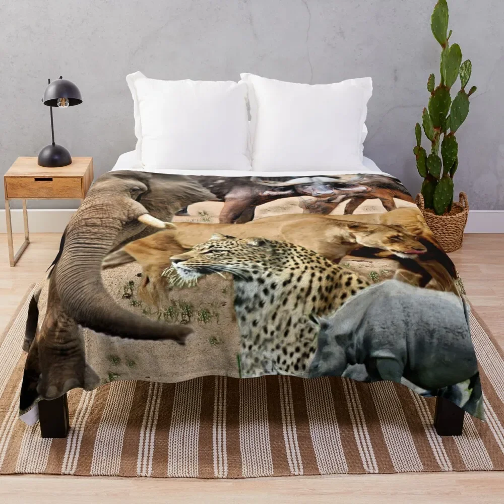 AFRICA'S BIG 5 - DIE GROOT 5 Throw Blanket For Decorative Sofa Weighted Cute Plaid Blankets