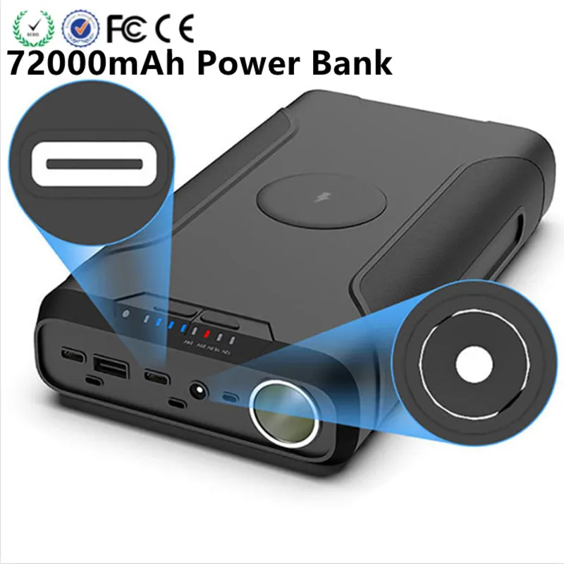 

72000mAh Power Bank PD 65W MAX Fast Charging for AppleBook 13pro Multi Port USB Type-C output for Mobile Phone Power Station