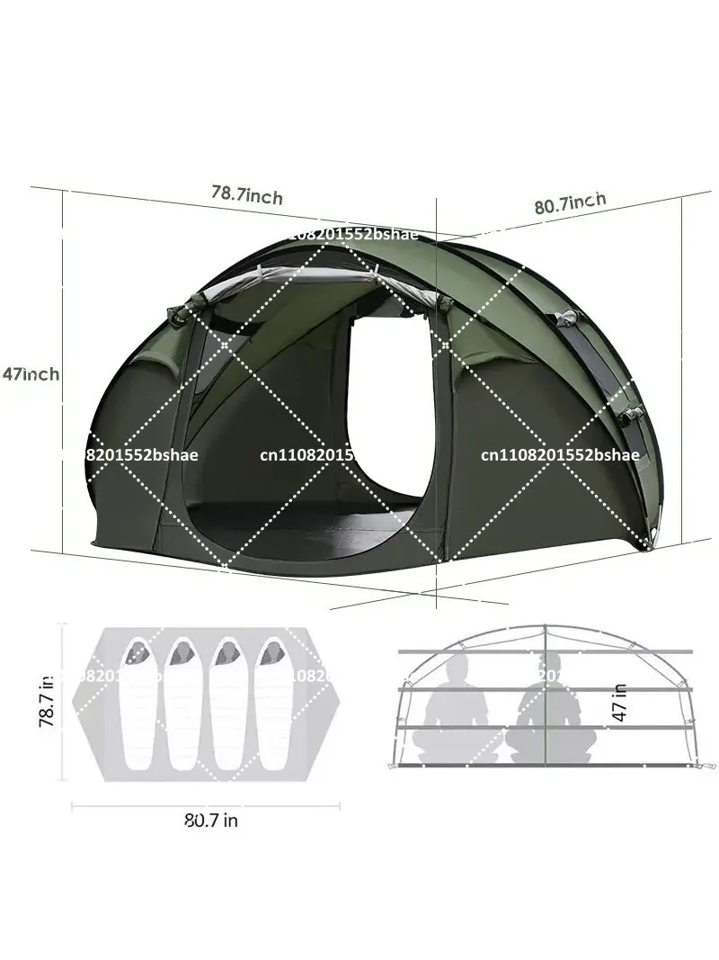 4 Person Automatic Quick Open Pop Up Tent, Portable Waterproof Camping Shelter for Outdoor Hiking