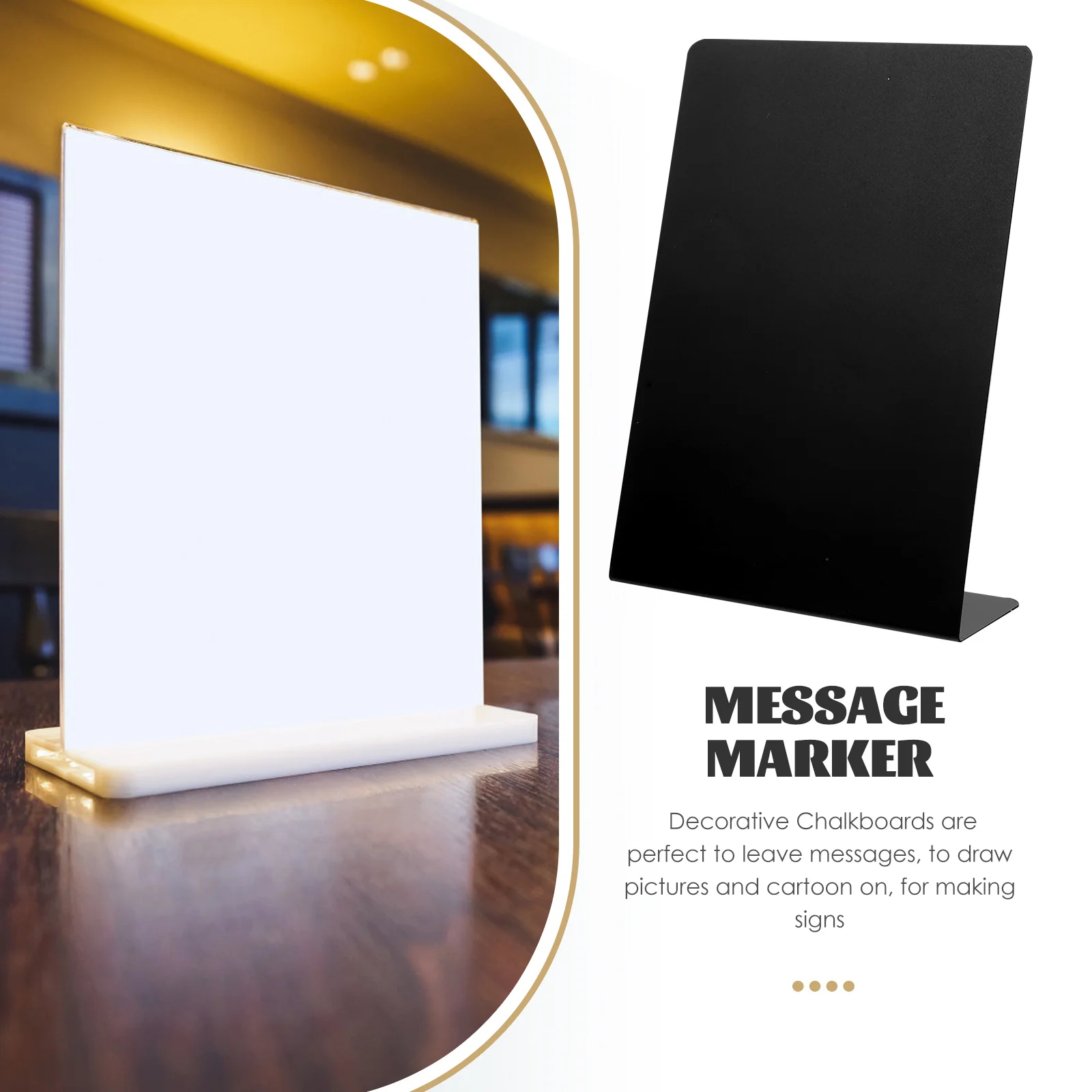 4 Pcs Multifunctional Blackboards Desktop Signs Writing Chalkboards Menu Decorative Price Pvc for Message Restaurant