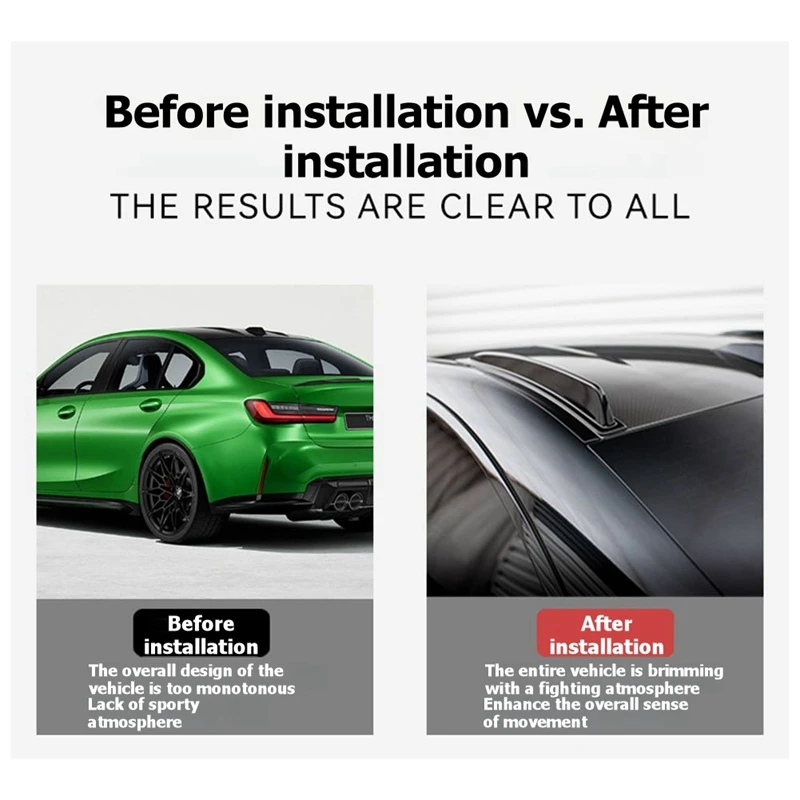 NCSMT Car Roof Wing Spoiler ABS Cover Spoiler for BMW M3 G80 2020-2025 No-Drill Car Wing Spoiler Accessories Carbon FIber