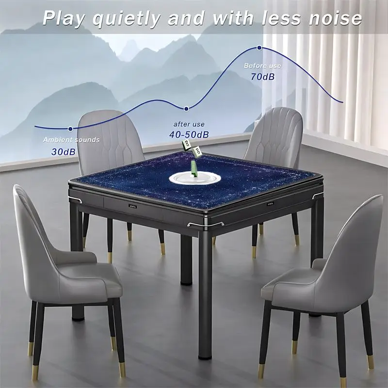 VIKAMA Deep Starry Sky Mahjong Table Mat, Non-Slip and Noise-Reducing Square Game Mat, Mahjong and Poker Table Decoration