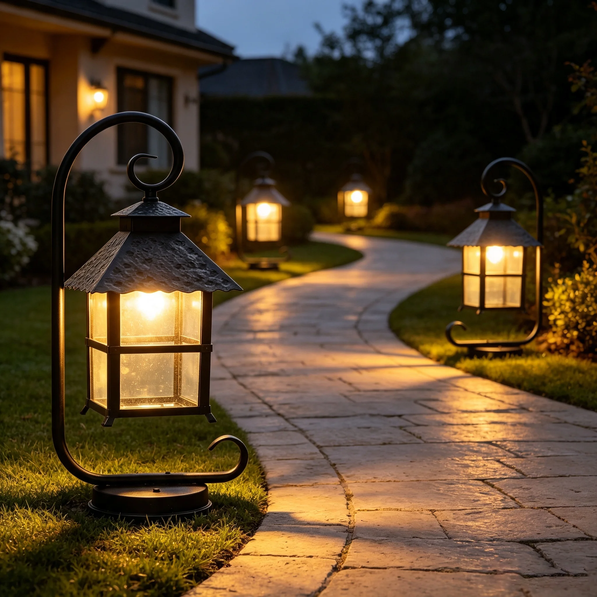 Factory Customized Classic Retro Garden LED IP65 Rust Proof Outdoor Lawn Light E27  Iron Lawn Lights
