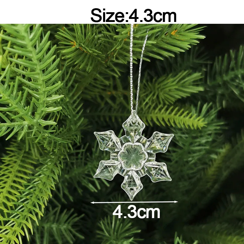 5 Stück Weihnachtsdekorationen für Zuhause, Kristall-Acryl-Ornamente, Schneeflocken, Elch, Weihnachtsbaum-Hängeanhänger, Navidad 2026 Neujahrsgeschenk – Detail 4