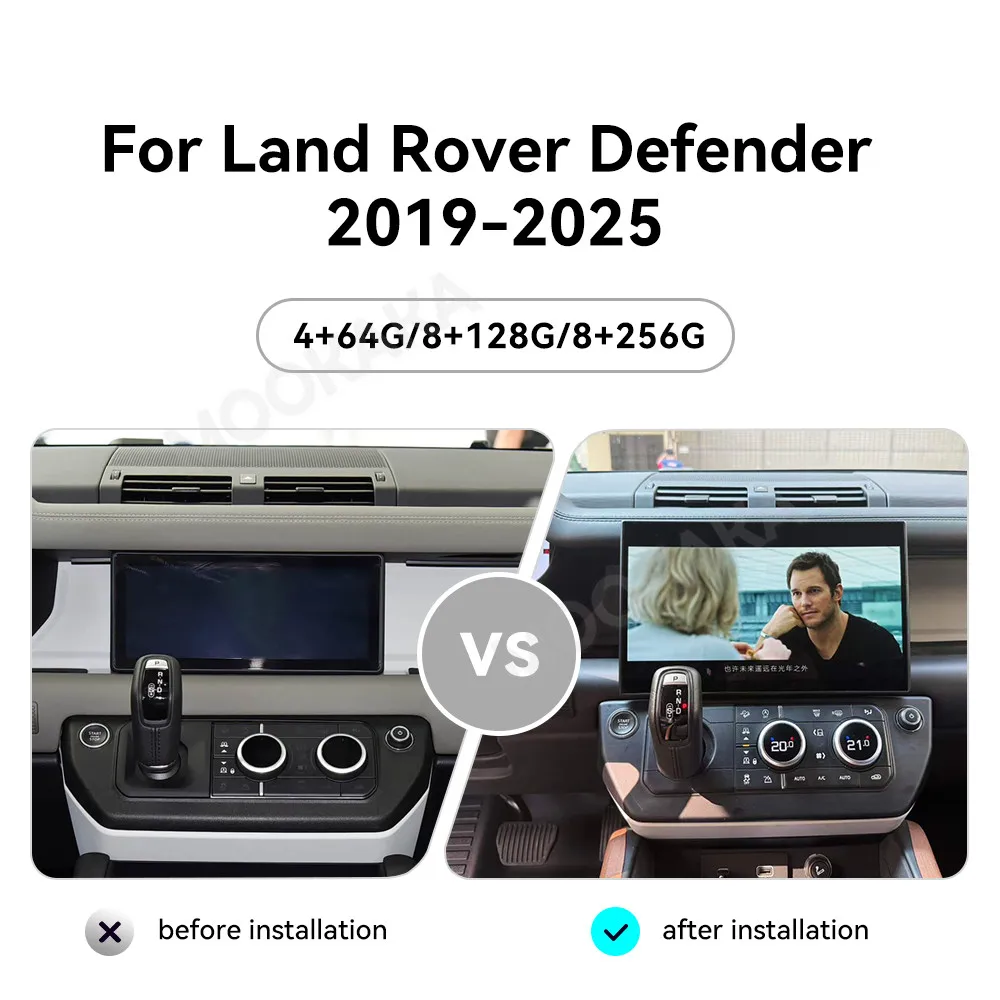 Android GPS Navigation For Land Rover Defender 2019-2025 L663 Stereo Multimedia Radio Tape Recorder 13.1