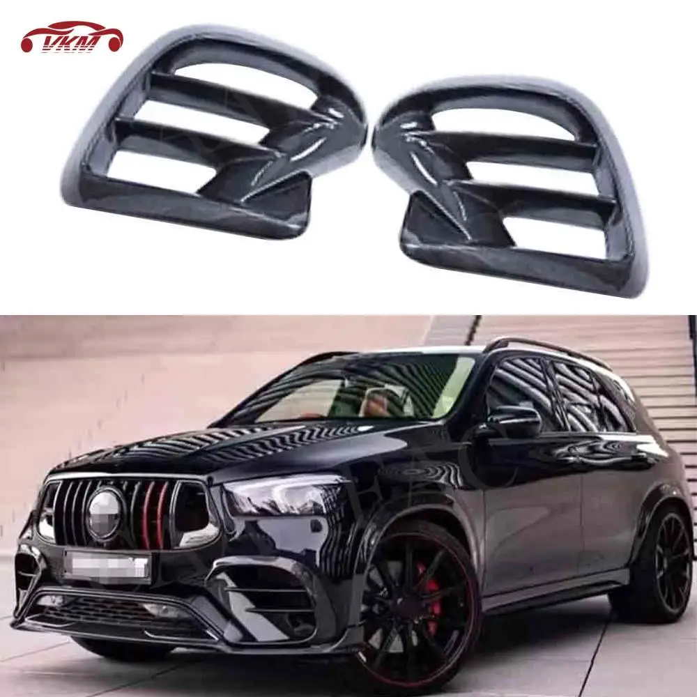 Carbon Fiber Front Bumper Air Vent Cover for Mercedes Benz GLE Class W167 GLE63 AMG SUV 2020-2022 FRP Car Air Duct Decoration