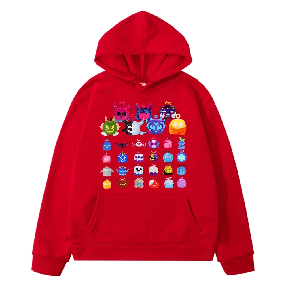 

New Game Blox Fruits Kawaii Hoodies Fleece Sweatshirt y2k sudadera boys pullover Autumn anime hoodie Jacket kids clothes girls