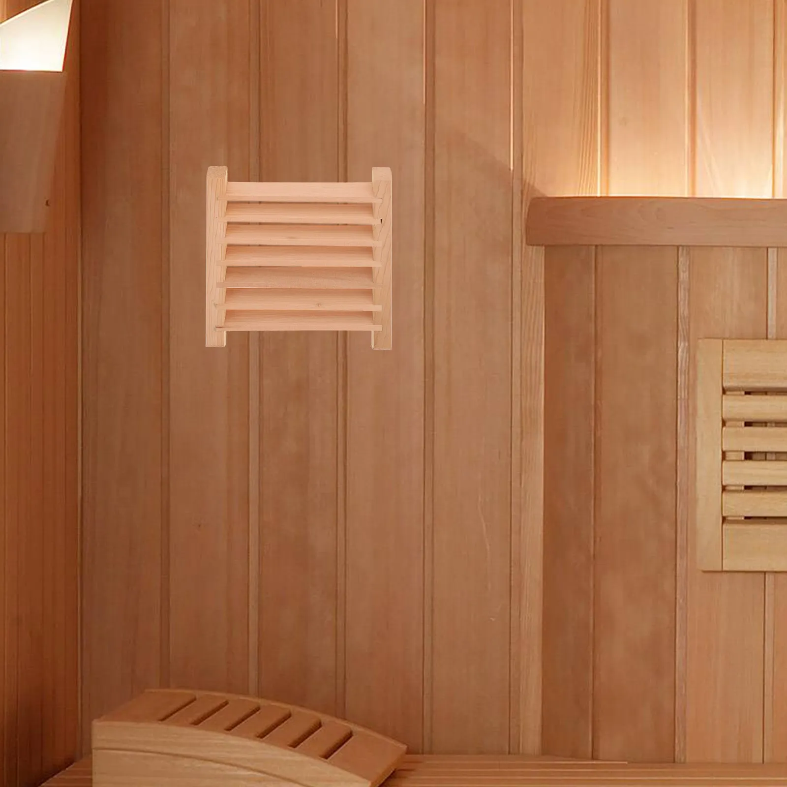 Natural Wooden Sauna Room Ventilation Panel Blinds Wooden Air Vent Sauna Accessories Steam Room Equipment Rectangle Air Vent
