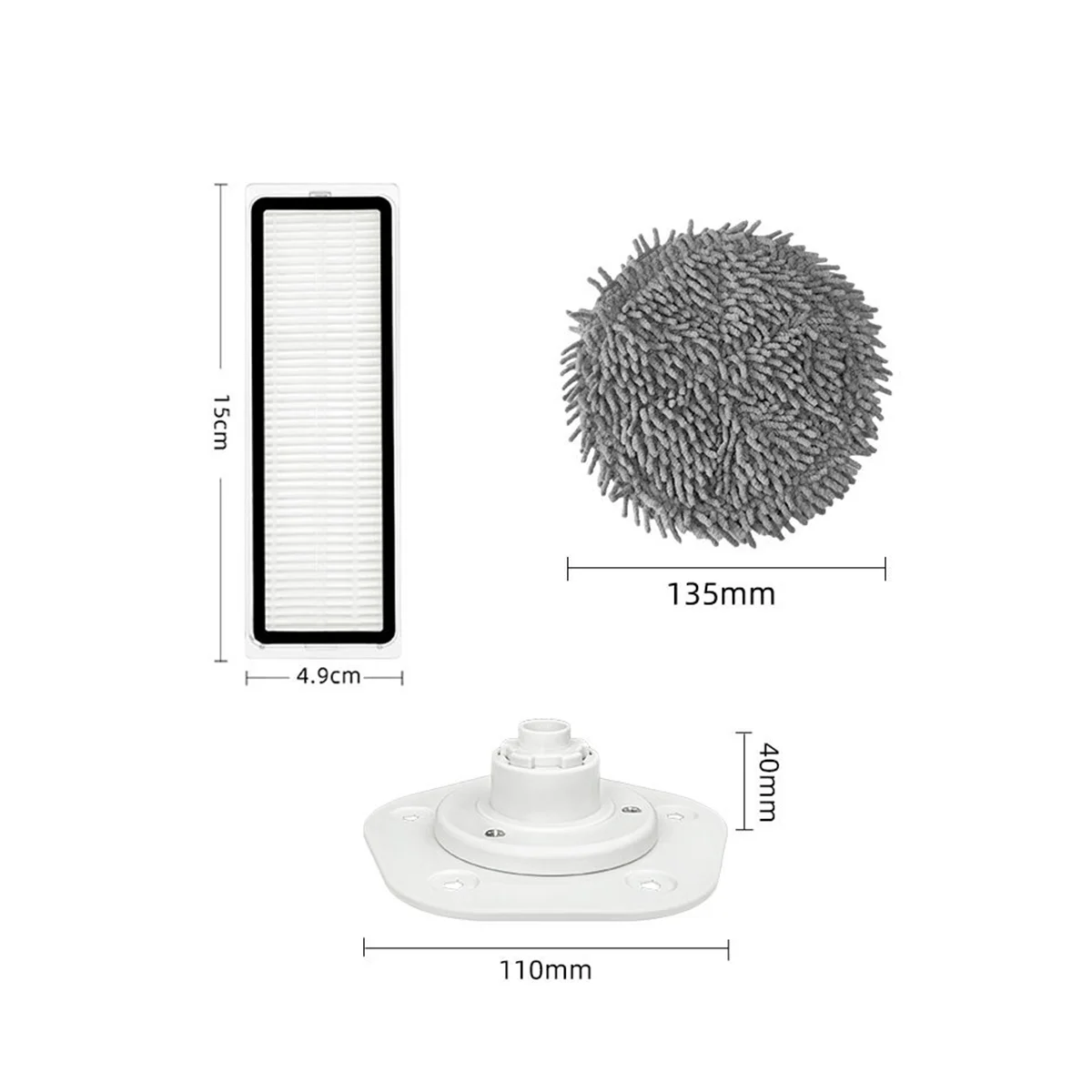 แผ่นกรอง HEPA สำหรับ STYTJ06ZHM Pro เครื่องดูดฝุ่นอัตโนมัติแบบสุญญากาศอะไหล่เครื่องดูดฝุ่นผ้าถูพื้น