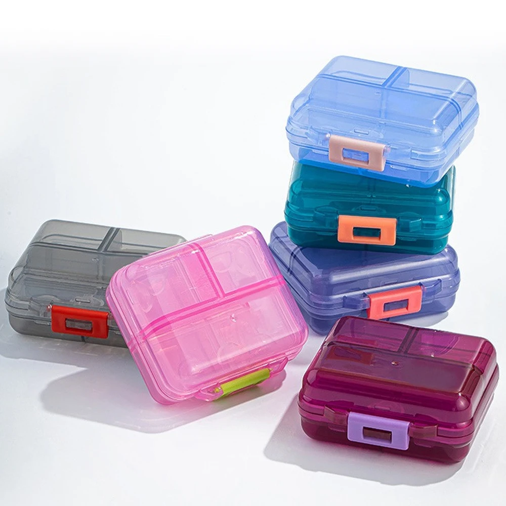 Daily Travel Pill Organizer 1Pcs Airtight Portable Pharmacy Box 7/8 Compartment Vitamin Supplement Container Large Capacity