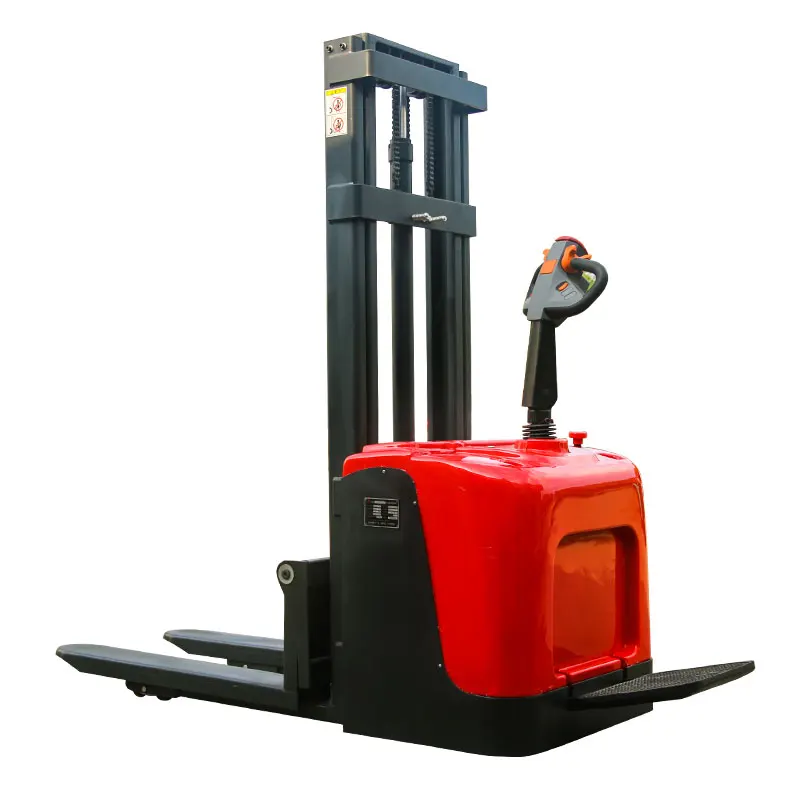 Customized 1/2ton Stand-on Fully Electric Fork Lifter 1000/2000kg Forklift Pallet Truck Electric High Lifter Electric Stacker