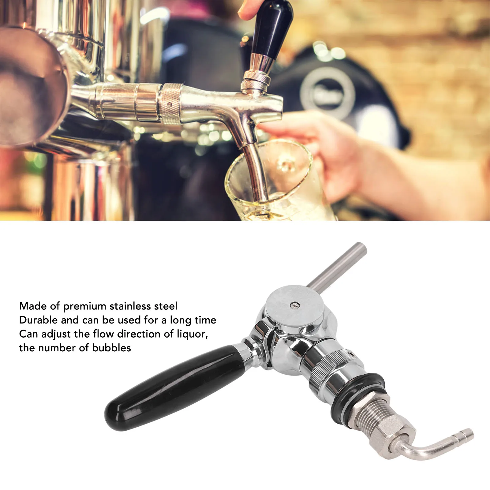 

Beer Faucet Beer Keg Tap Beer Keg Tap Stainless Steel Spheroidal Flow Rate Control Beer Tap Faucet for Bar Home Beer Tap Faucet