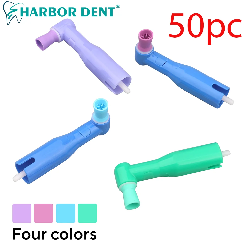 50Pcs Dental Polishing Prophy Angles Brushes 90° Disposable Soft Rubber Teeth Whitening Cup Dentistry Material