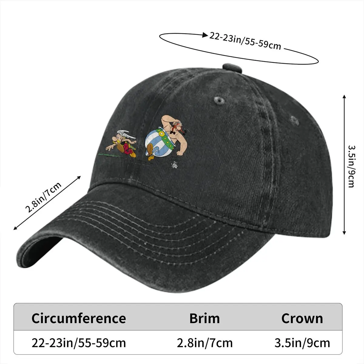 Washed Men's Baseball Cap Ouah Ouah Trucker Snapback Caps Dad Hat Asterix and Obelix Golf Hats