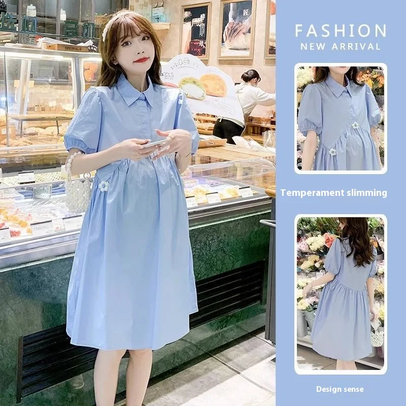 New Maternity Summer Dress Set Stylish Petite Plus Size Loose-Fit Summer Nursing Dress Fresh and Delicate Lightweight Style