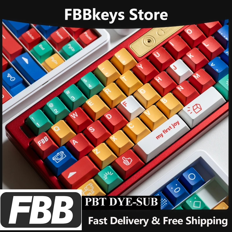 

Колпачки для клавиш FBB, тема «Моя первая радость», переключатели PBT MX, механическая клавиатура, персонализированный аксессуар «сделай сам», подарок для детей-подростков