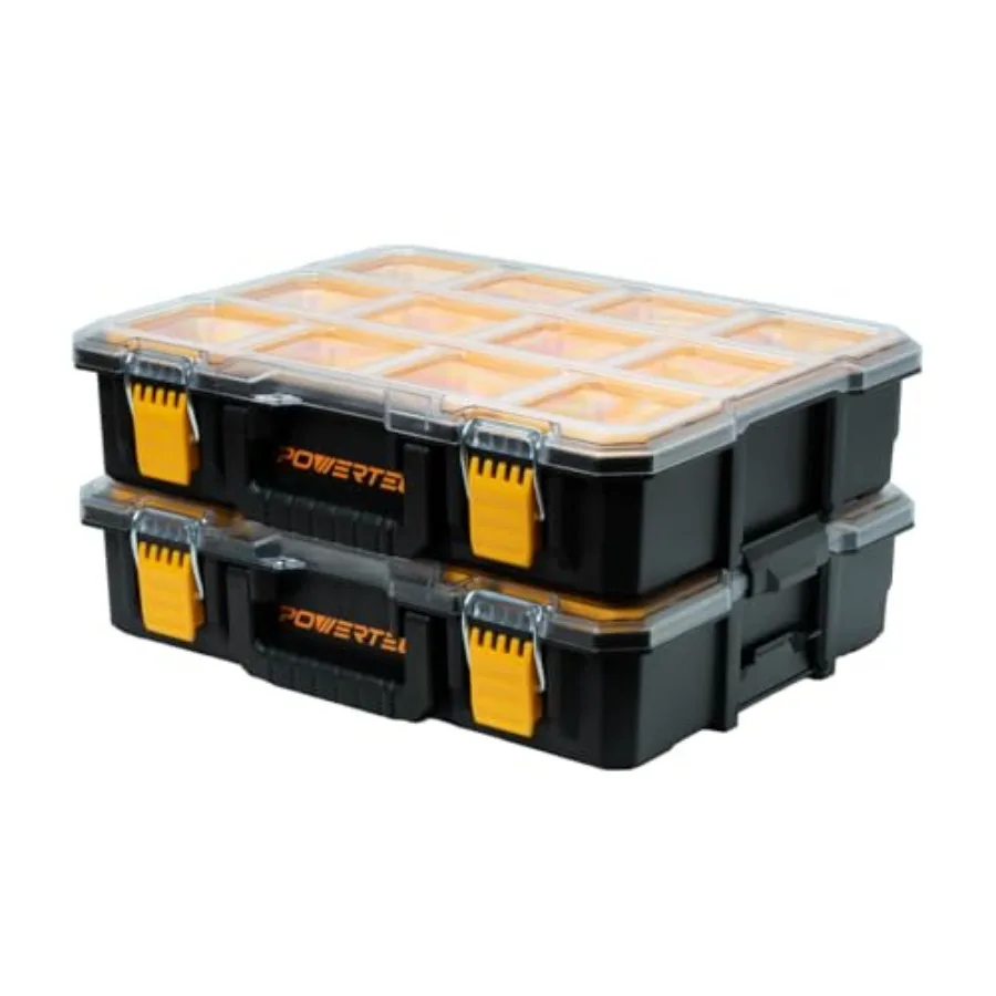 

Органайзер для мелких деталей и ящик для инструментов, 10 отделений, защита от воды и пыли IP65, штабелируемый, с системой блокировки