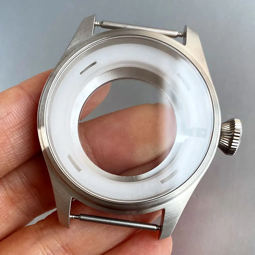 Pilot Watch Case Diving 43mm Titanium 316L Steel Bronze for NH35 NH36 NH38 PT5000 ETA2824 Sapphire 200M Waterproof Screw Crown