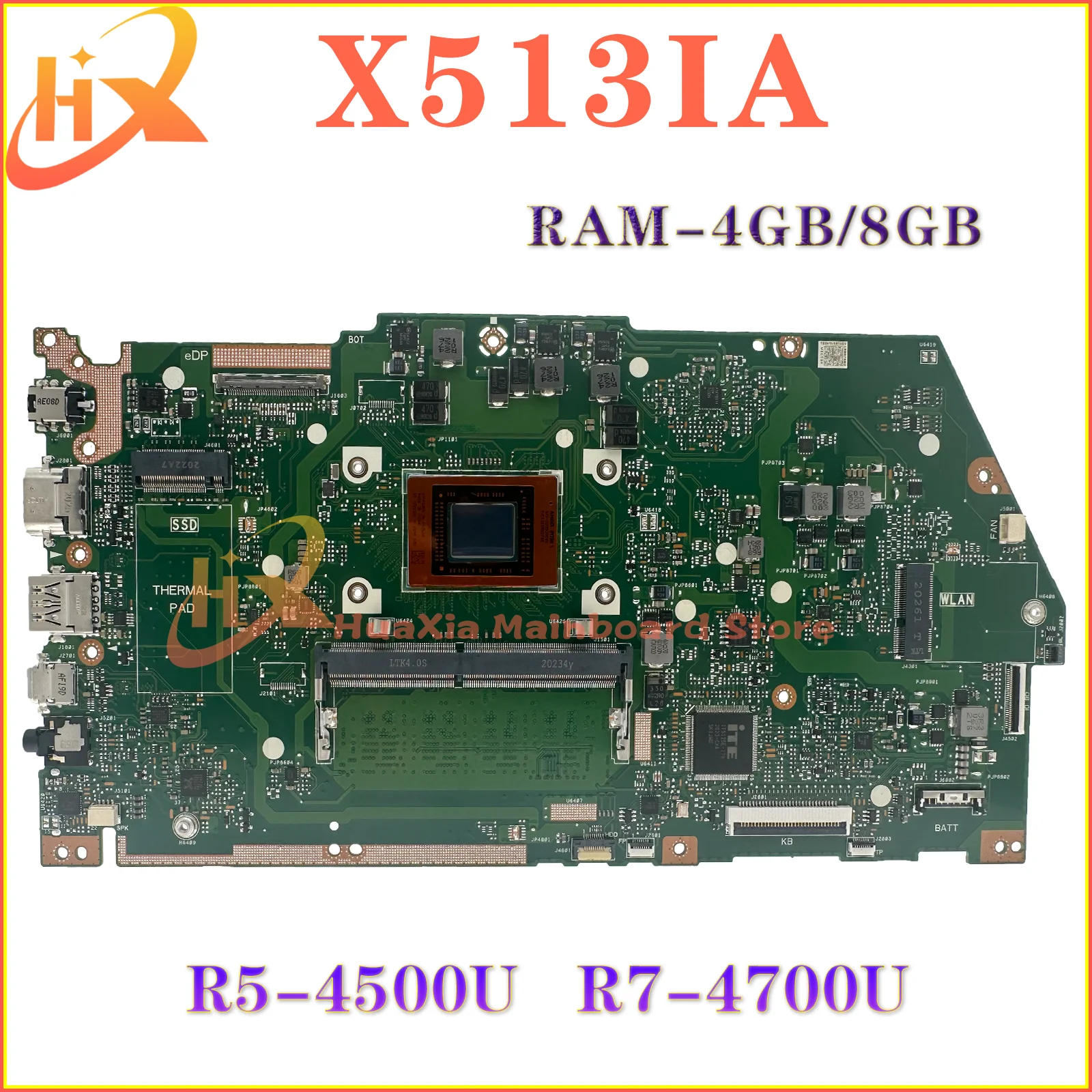 X513IA Mainboard For ASUS VivoBook X513I M513IA KM513IA Laptop Motherboard R5-4500U R7-4700U UMA 4GB/8GB RAM 100% Working