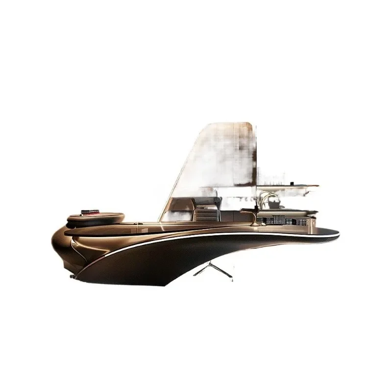 

Art-style suspended desk, modern high-end boss table with a sense of design