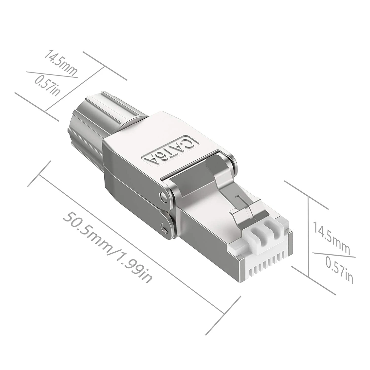ZoeRax RJ45 Cat6A Cat7 Cat8 Werkzeugfreier Stecker Wiederverwendbarer Abgeschirmter Ethernet-Feldmodularstecker 2000MHz 40Gbps LAN-Kabel 22-26AWG – Detail 8