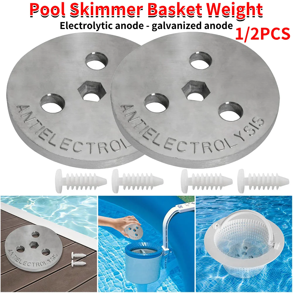 

Скиммер для бассейна, весовая пластина с цинковым анодом, вес скиммера для бассейна, сохраняет корзину скиммера на месте, против коррозии и электролиза