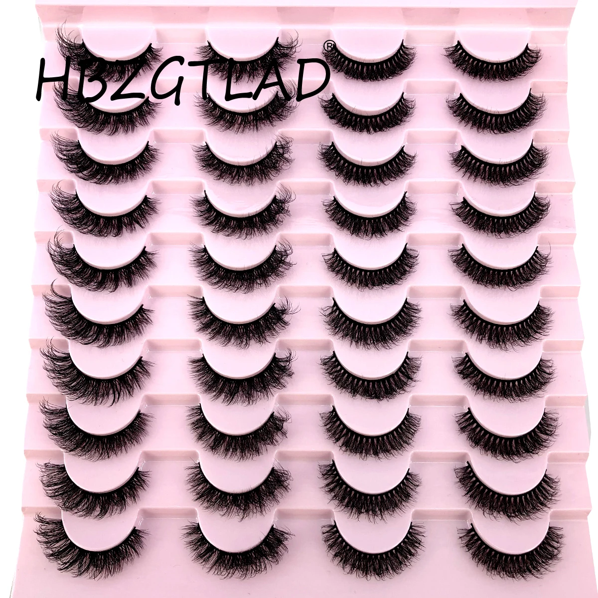 HBZGTLAD Nuovo 20 paia 3D Ciglia di visone Visone finto Ciglia soffici Morbide ciglia spesse e spesse Ciglia finte drammatiche Trucco