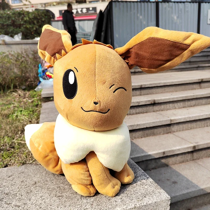 

45cm Eevee Pokemon Large Plush Toys Anime Doll Cute Ornament Giant Pokémon Eevee Stuffed Plushie Pillow Gift for Children