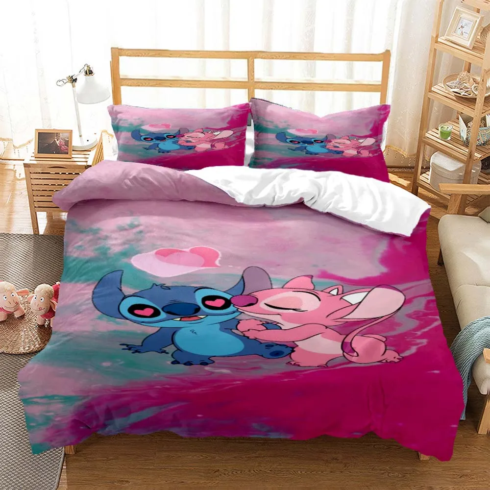 Disney-juego de ropa de cama para niños y niñas, juego de funda de edredón con funda de almohada, ropa de cama de matrimonio y King