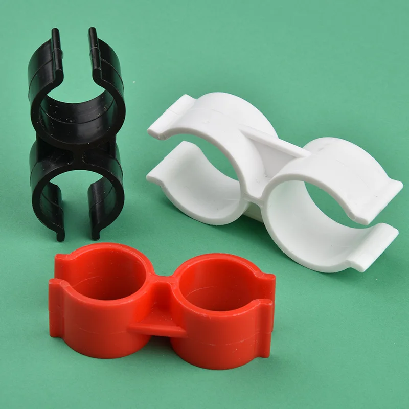 20/25/32mm PP Double U-type Pipe Clamp Garden Water Tube Support Joint Irrigation Fittings Plastic H-type Water Pipe Clip Clamp