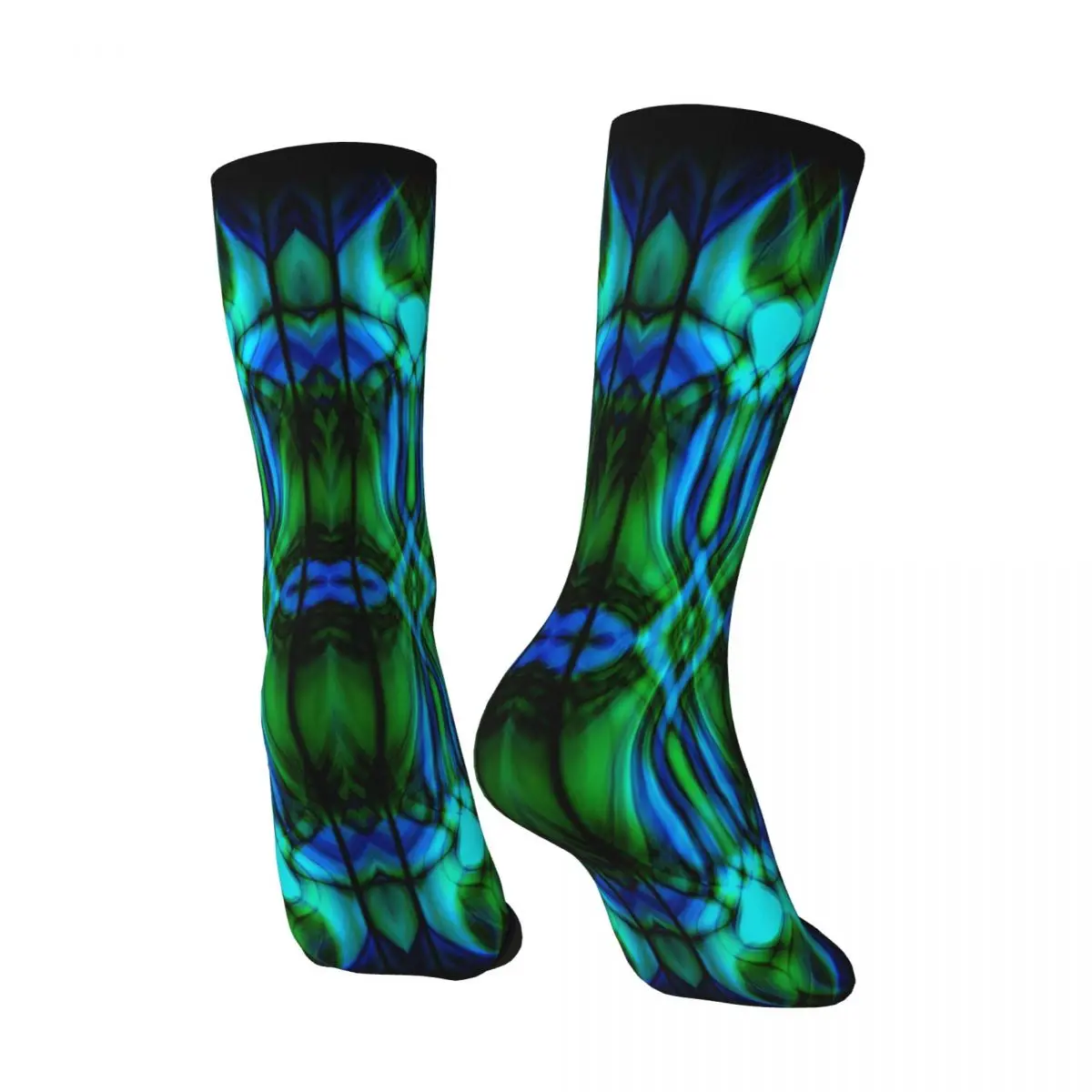 Stained Glass Men's Socks Retro Harajuku Street Style Novelty Seamless Crew Sock