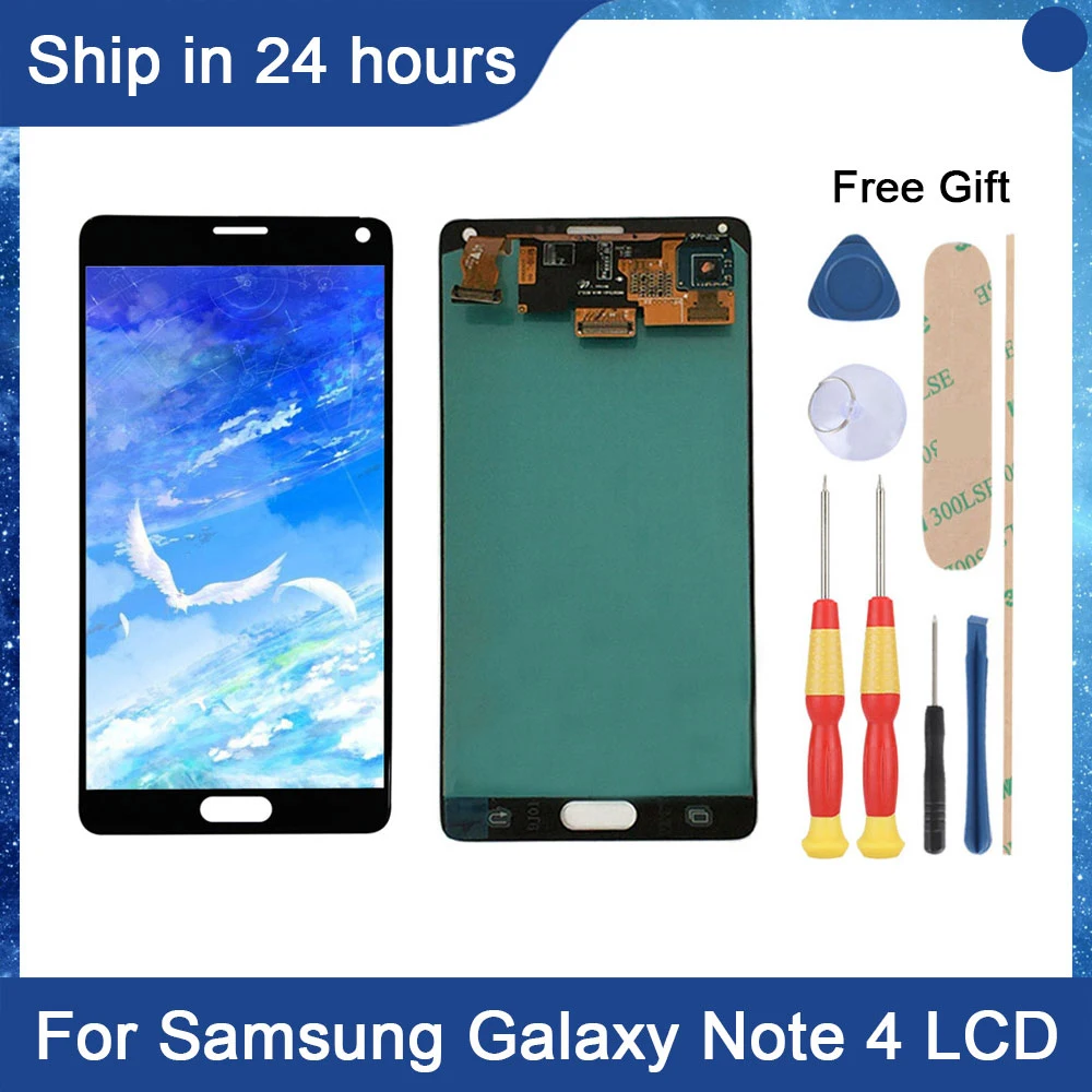 

AiNiCole 5.7'' For Samsung Galaxy Note 4 LCD Display Touch Screen Digitizer Assembly note 4 Note4 N910 LCD Screen Replacement