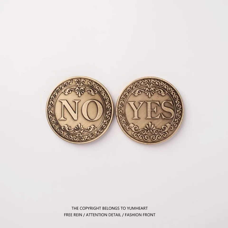 1PC Bronze Yes or No Commemorative Coin Souvenir Non-currency Coins Game Prop Challenge Coins Collection Decoration Crafts