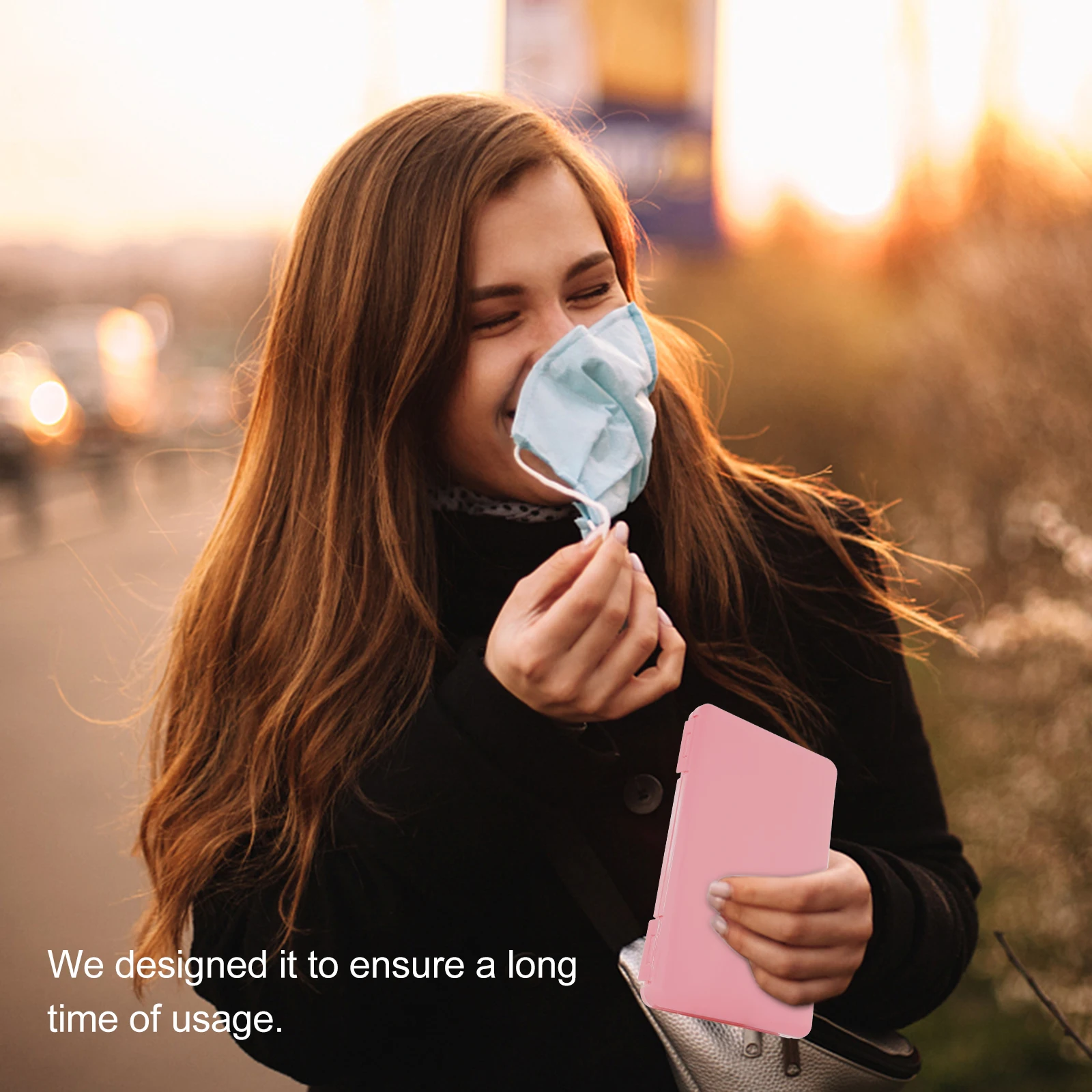 1 قطعة صندوق تخزين القناع حاوية بلاستيكية مسطحة لتنظيم غطاء الوجه حافظة محمولة ناعمة وسهلة التنظيف (وردي) صندوق تخزين لـ #5